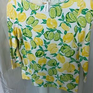 Talbots Lemon Print Women's Top